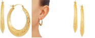 Macy's Greek Key Small Hoop Earrings in 10k Gold